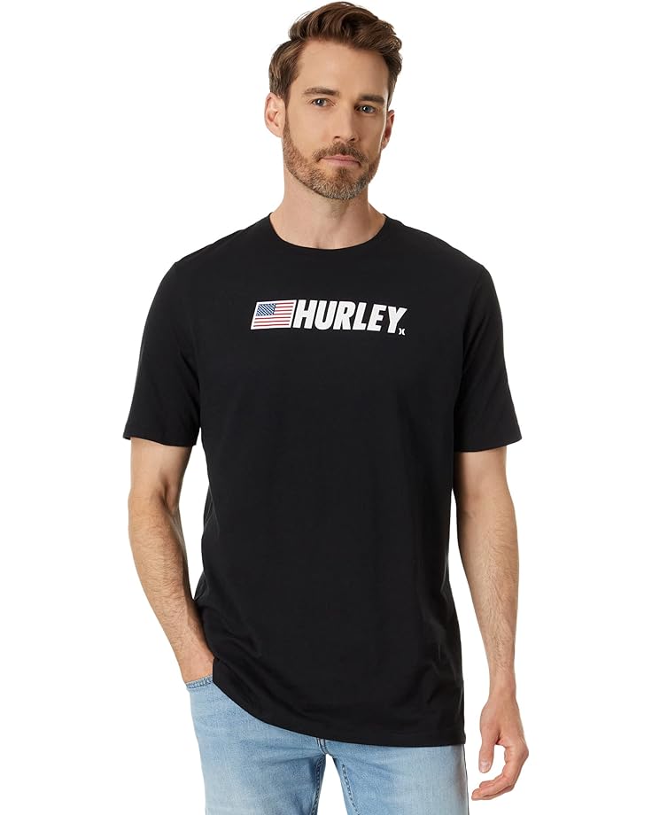футболка hurley fastlane usa цвет sea view Футболка Hurley Fastlane USA, черный