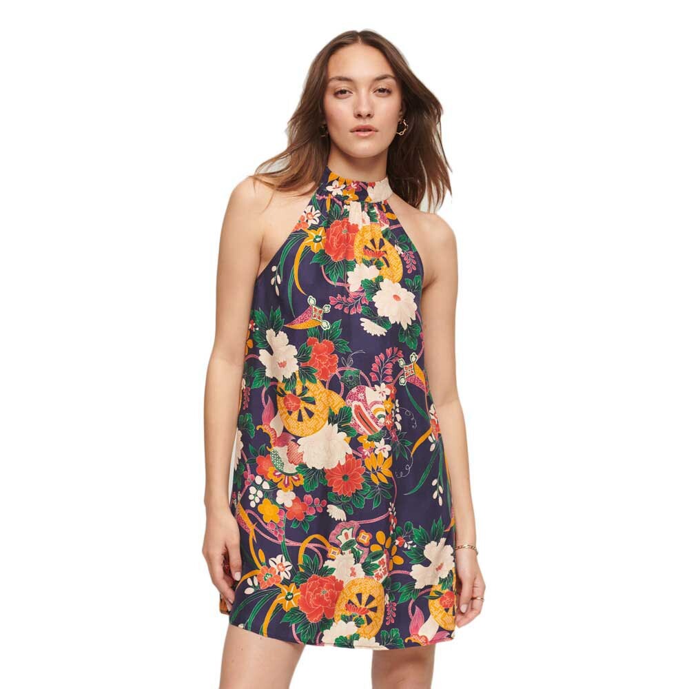 

Короткое платье Superdry High Neck Long Sleeve, разноцветный