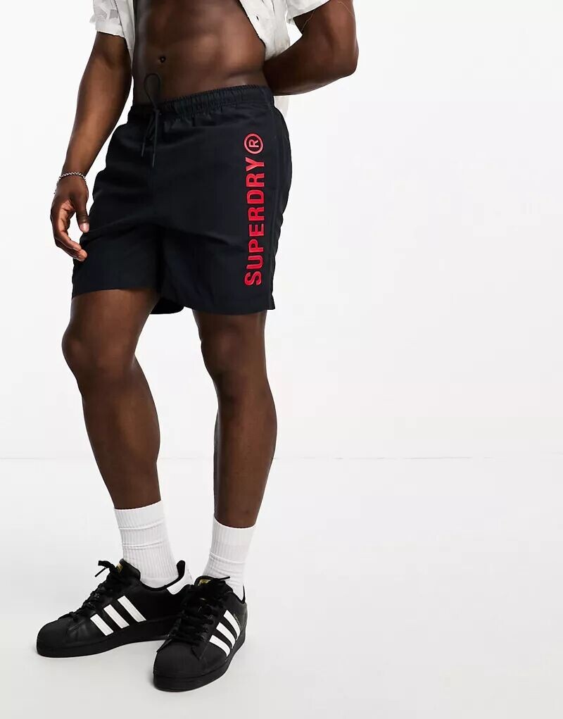 

Темно-синие шорты для плавания с шириной 17 дюймов Superdry Code Sport