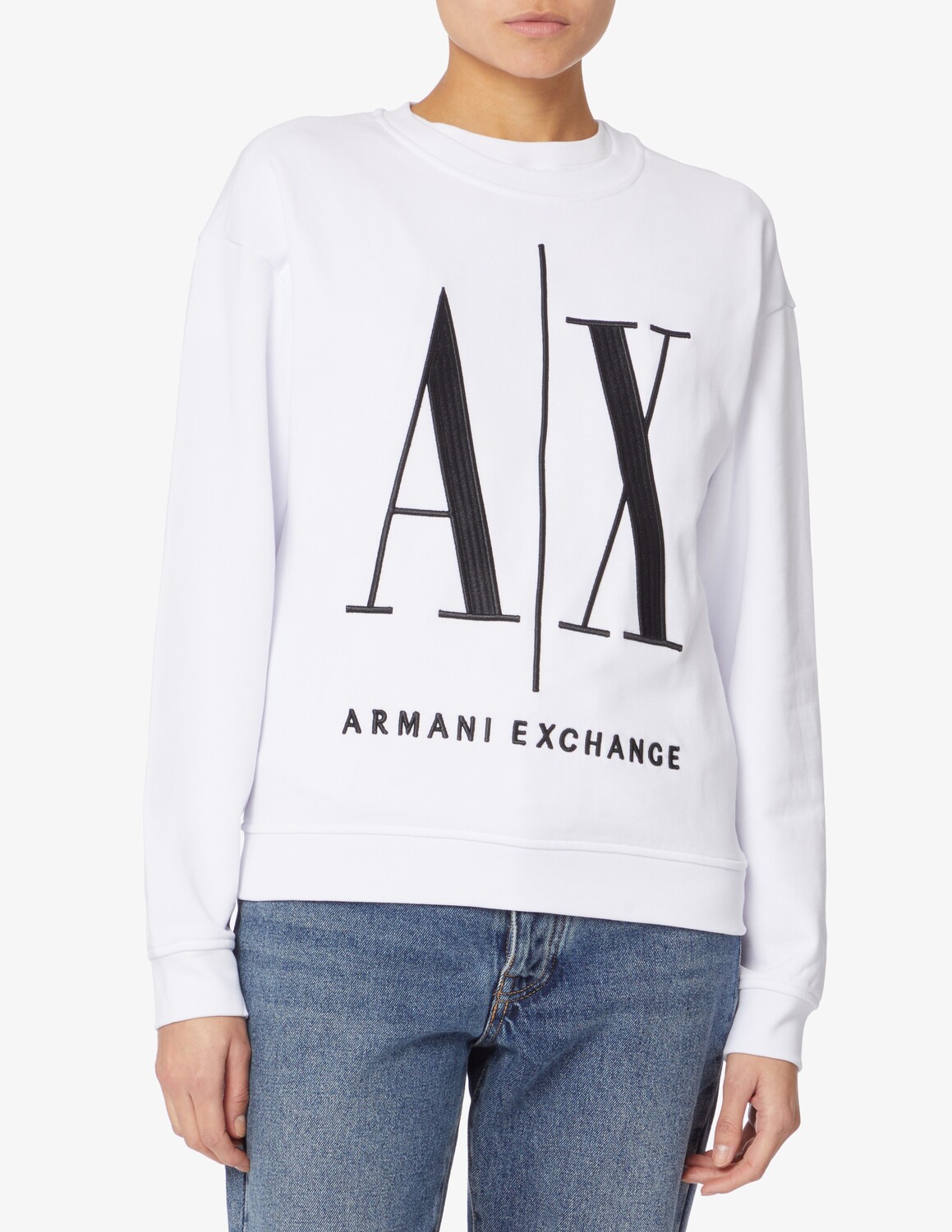 

Толстовка с круглым вырезом и логотипом Armani Exchange, белый