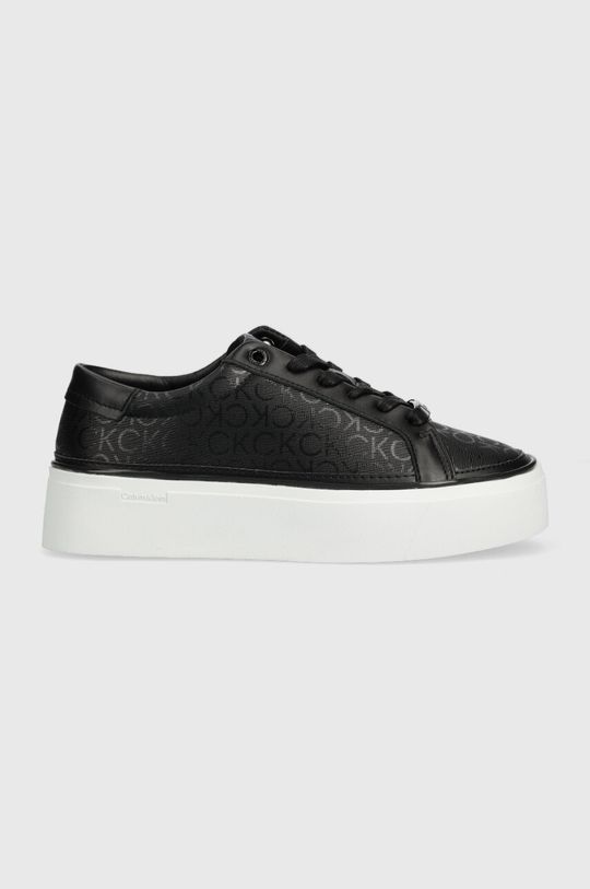 Кроссовки FLATFORM CUPSOLE LACE UP-EPI MN Calvin Klein, черный кроссовки flatform cupsole на шнуровке calvin klein черный