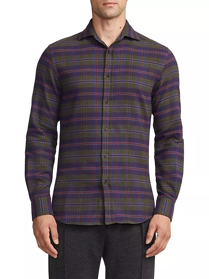

Рубашка в клетку на пуговицах спереди Ralph Lauren Purple Label, мультиколор