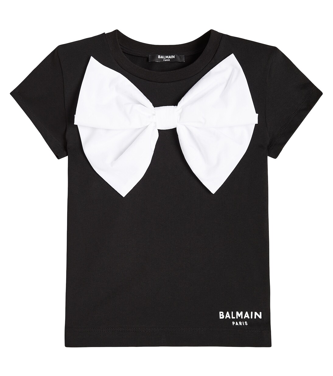 

Футболка из хлопкового джерси с бантом Balmain, черный