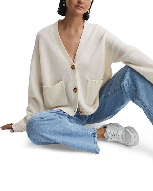 

Кардиган с заниженными плечами Juni REISS, цвет Ivory/Cream