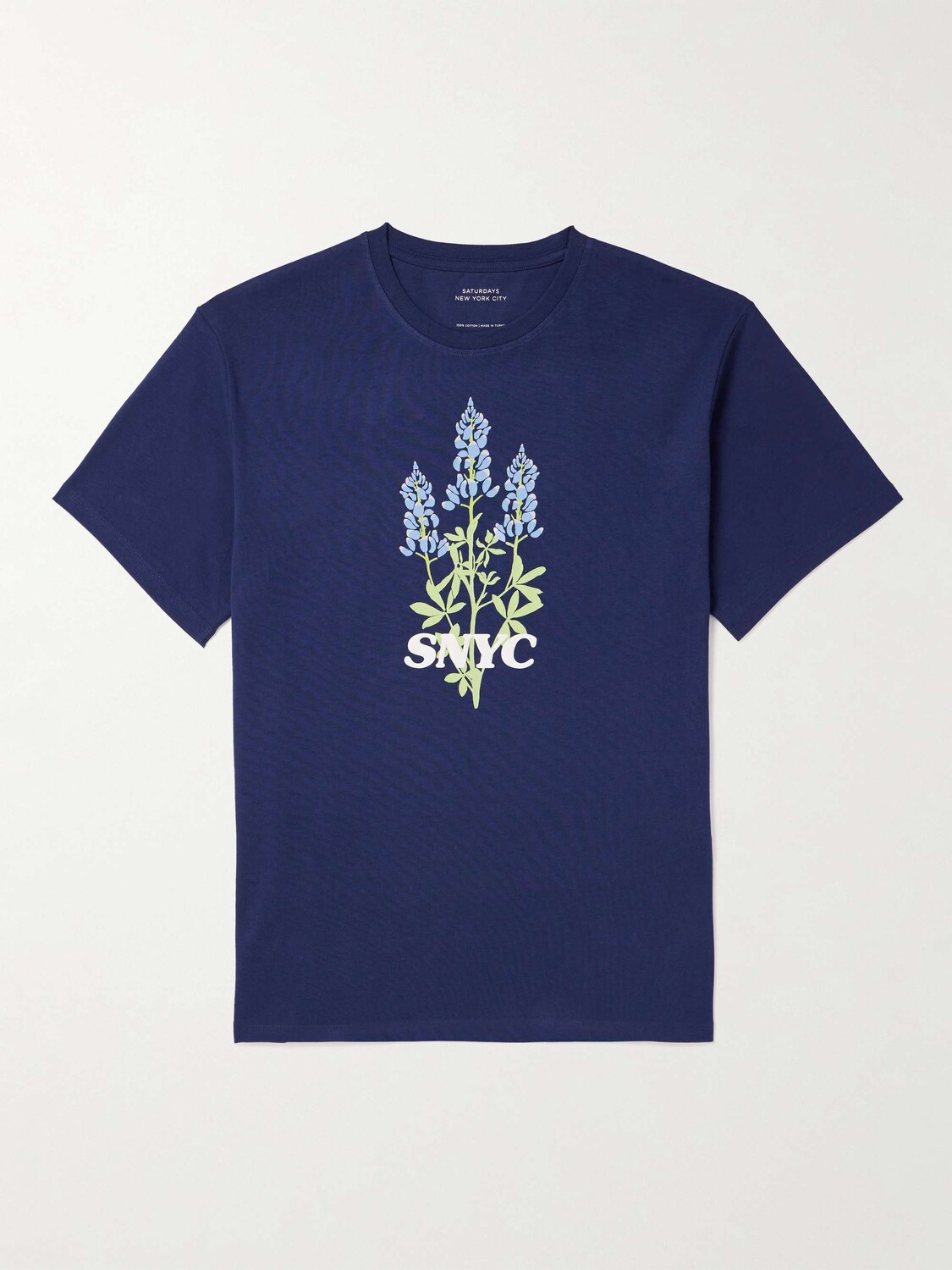 

Футболка из хлопкового джерси с логотипом Blue Bonnets SATURDAYS NYC, нави, Синий