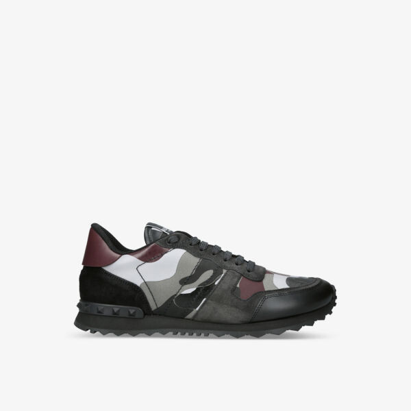 

Кожаные низкие кеды Rockrunner с камуфляжным принтом Valentino Garavani, черный