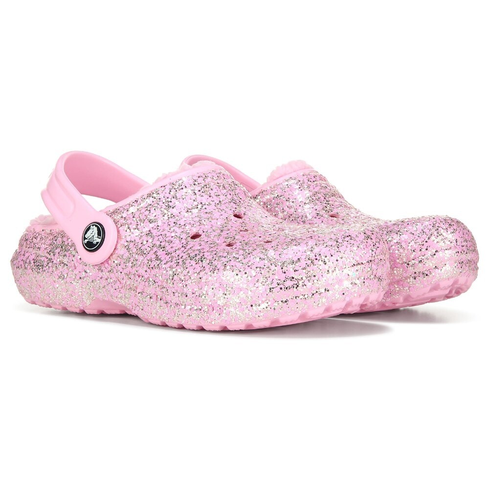 

Детские классические сабо на подкладке с пухом Little Kid Crocs, розовый