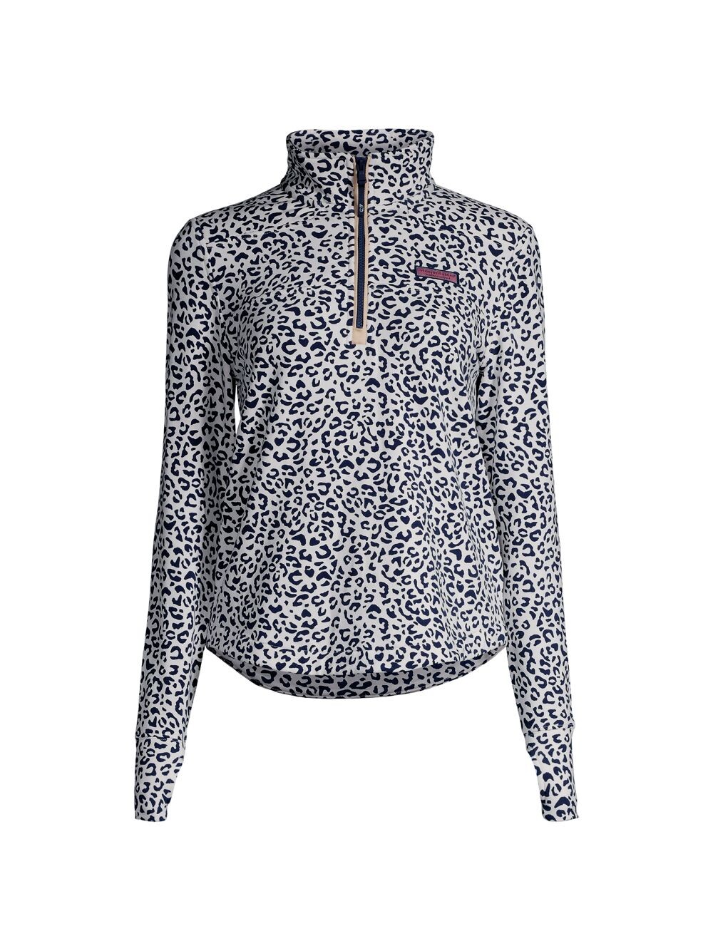 

Толстовка с леопардовым принтом и молнией до половины Vineyard Vines, синий