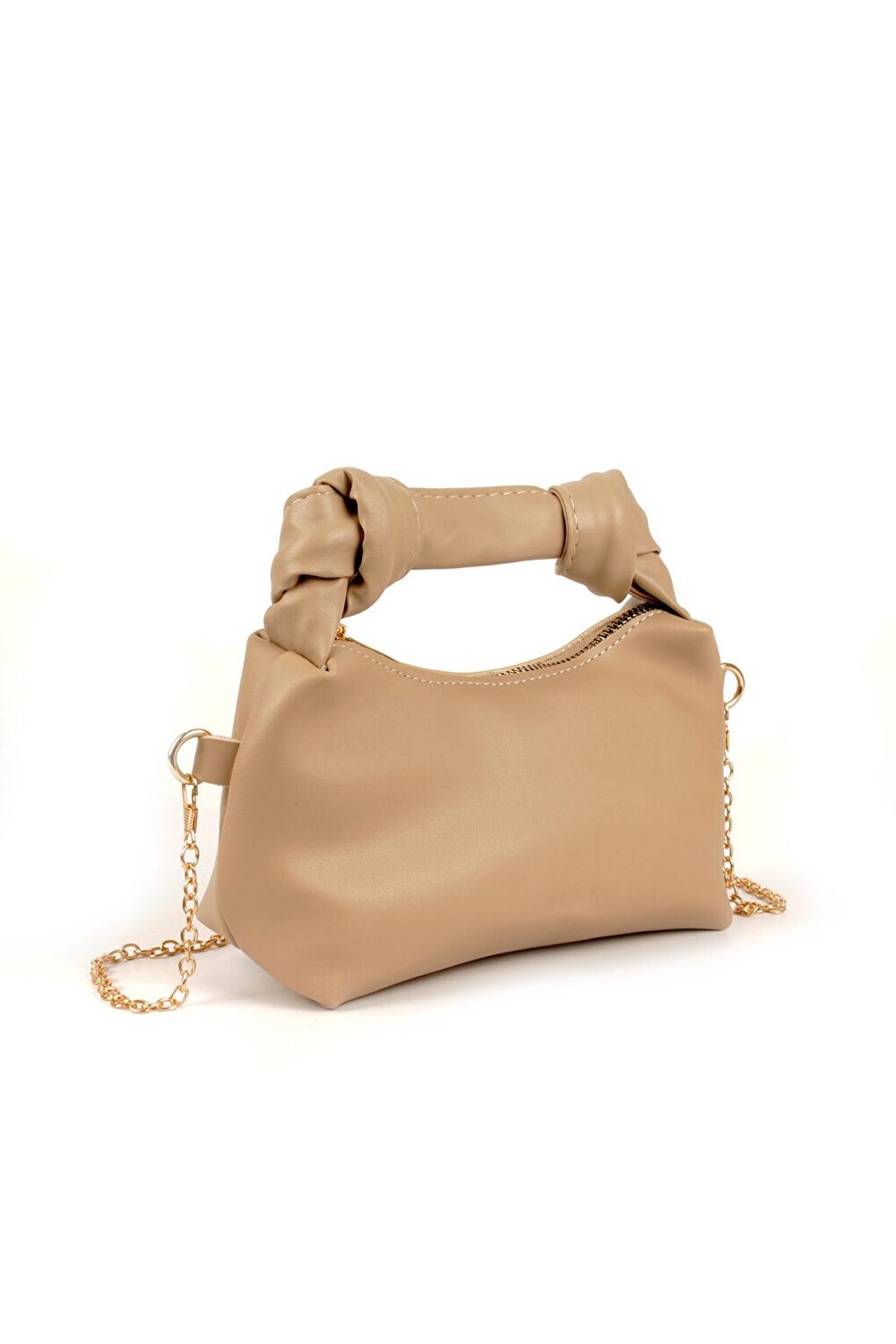 

Женская мини-сумка на плечо с ручкой и цепочкой на молнии (20782) Luwwe Bags, норка