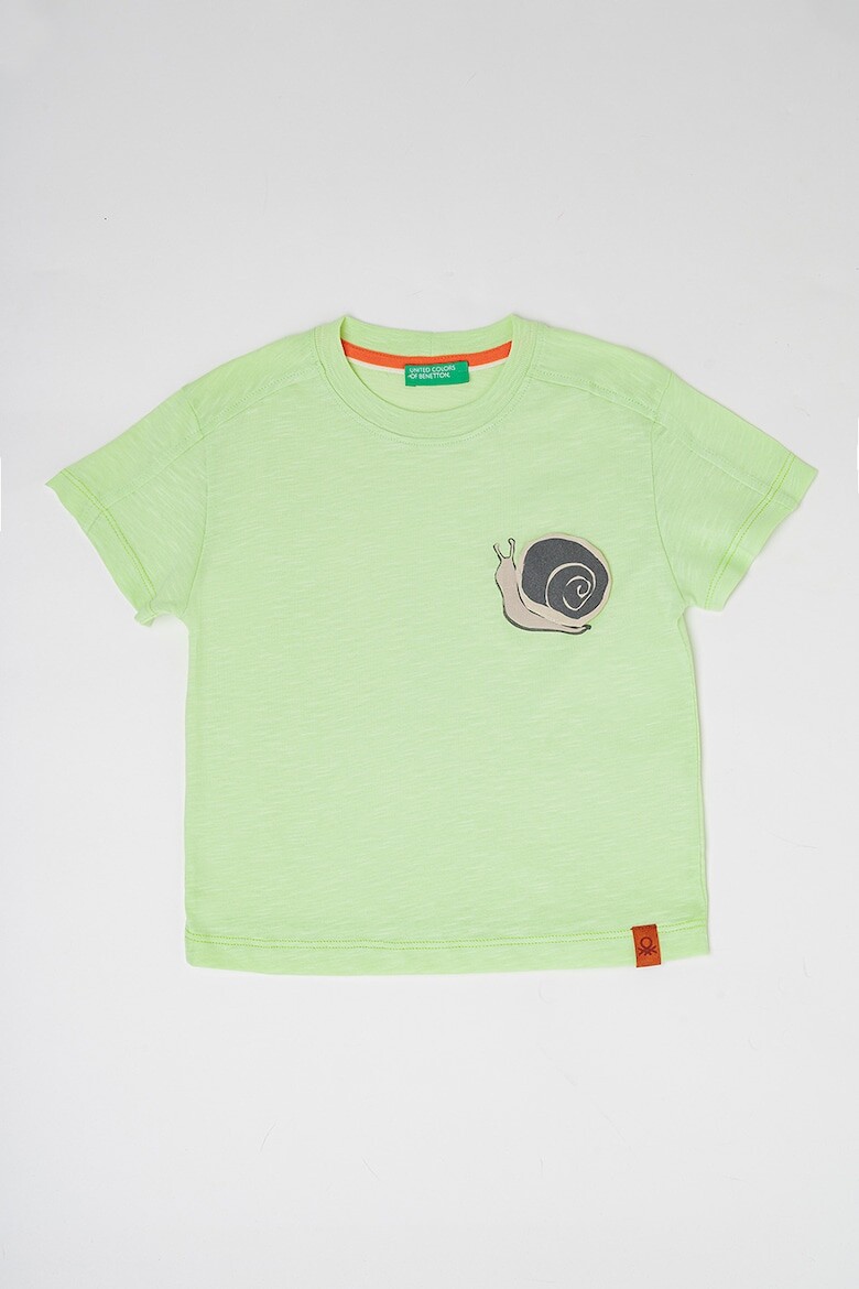 

Хлопковая футболка с фигурным принтом United Colors Of Benetton, зеленый