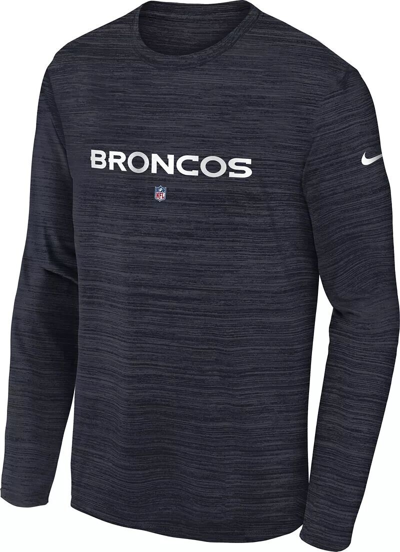 

Темно-синяя футболка с длинным рукавом Nike Youth Denver Broncos Sideline Velocity