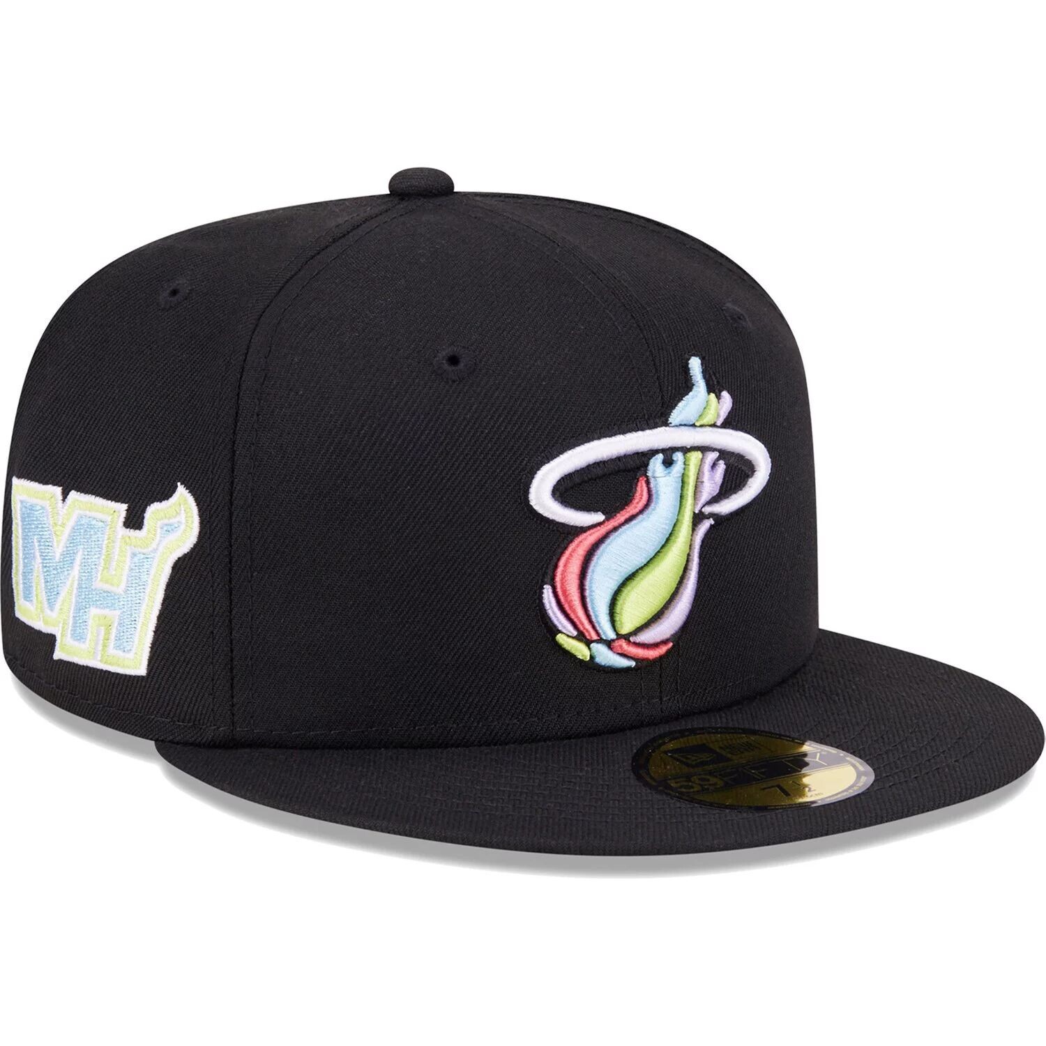 

Мужская приталенная шляпа New Era Black Miami Heat Color Pack 59FIFTY