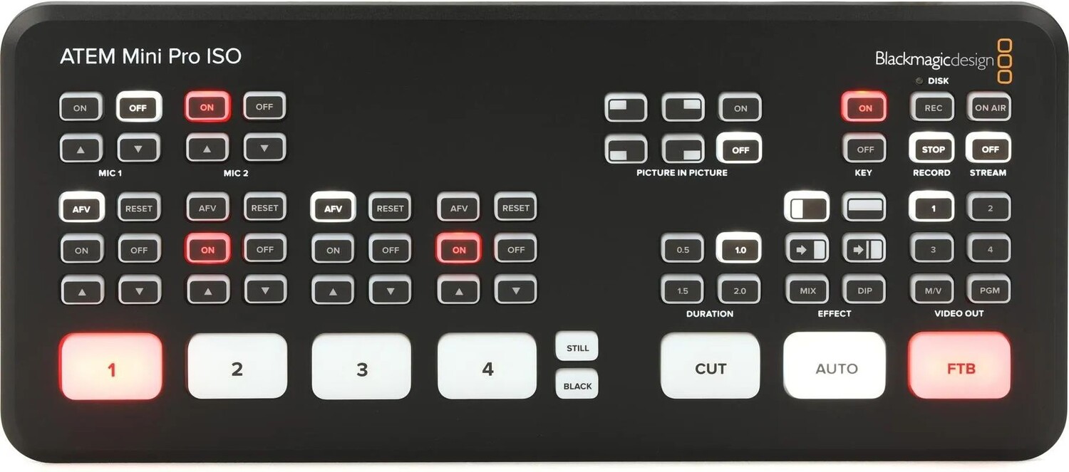 

Blackmagic Design ATEM Mini Pro ISO HDMI Студия видеопроизводства с 5-потоковым механизмом записи