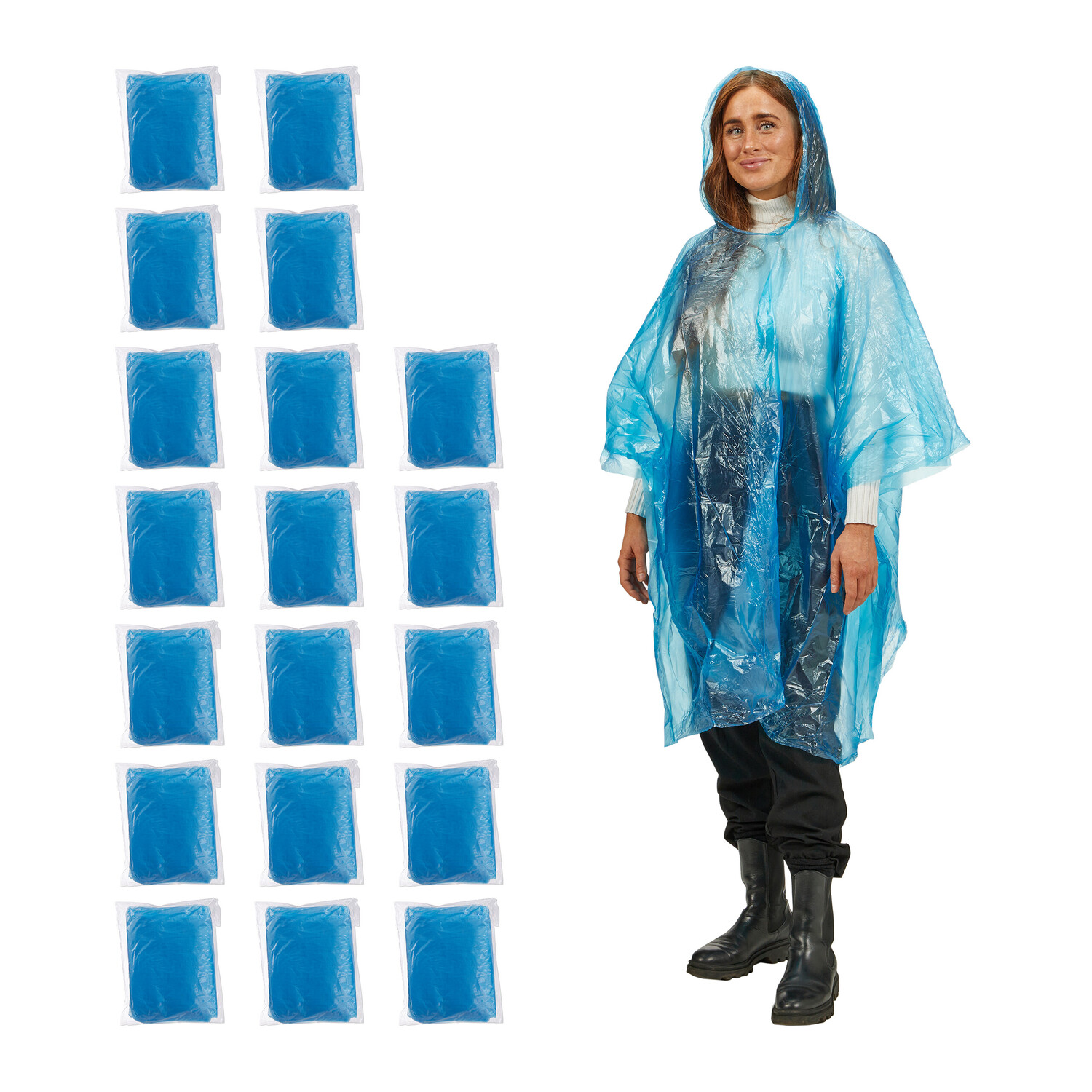 

Дождевик relaxdays 20 x Regenponcho, синий