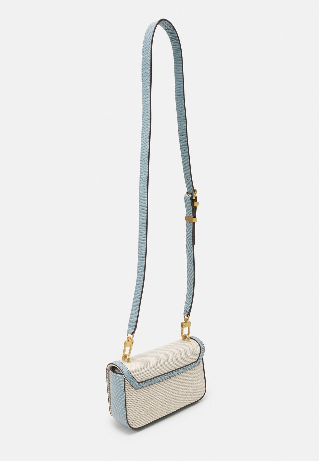 

Сумка Guess STATUS MINI FLAP, цвет natural/light denim