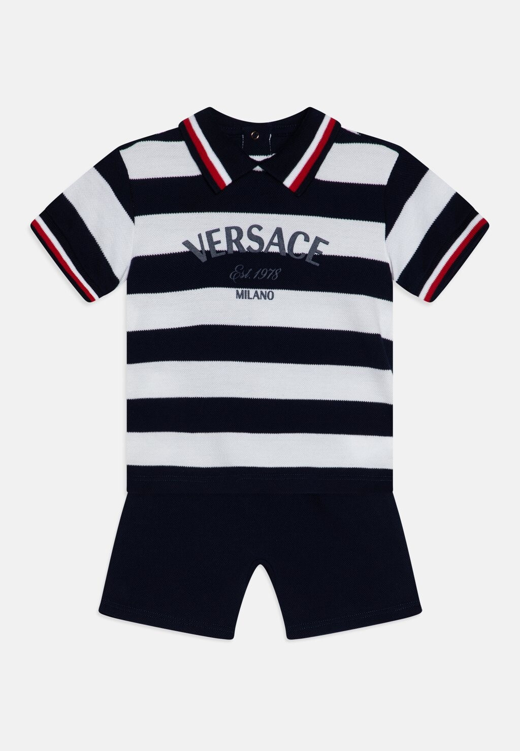 

Шорты BABY STRIPED LOGO PRINT UNISEX SET Versace, цвет blunavy/multicolor