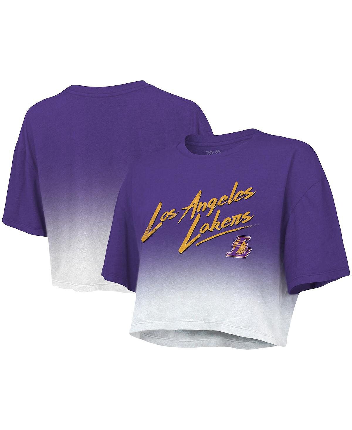 

Женская фиолетово-белая укороченная футболка Los Angeles Lakers Dirty Dribble Tri-Blend Majestic, Фиолетовый