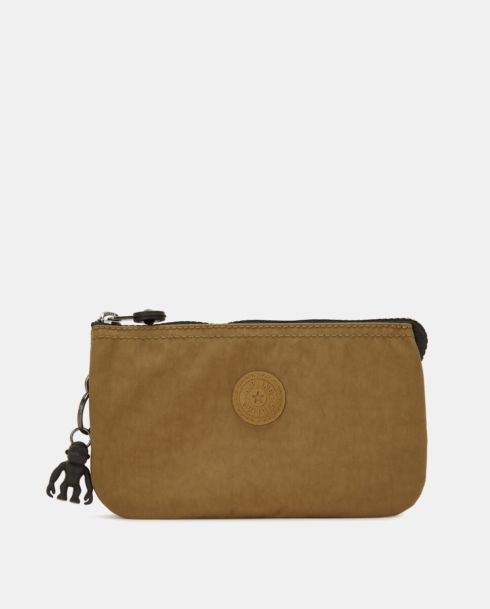

Большая сумочка бежевого цвета на молнии Kipling, бежевый