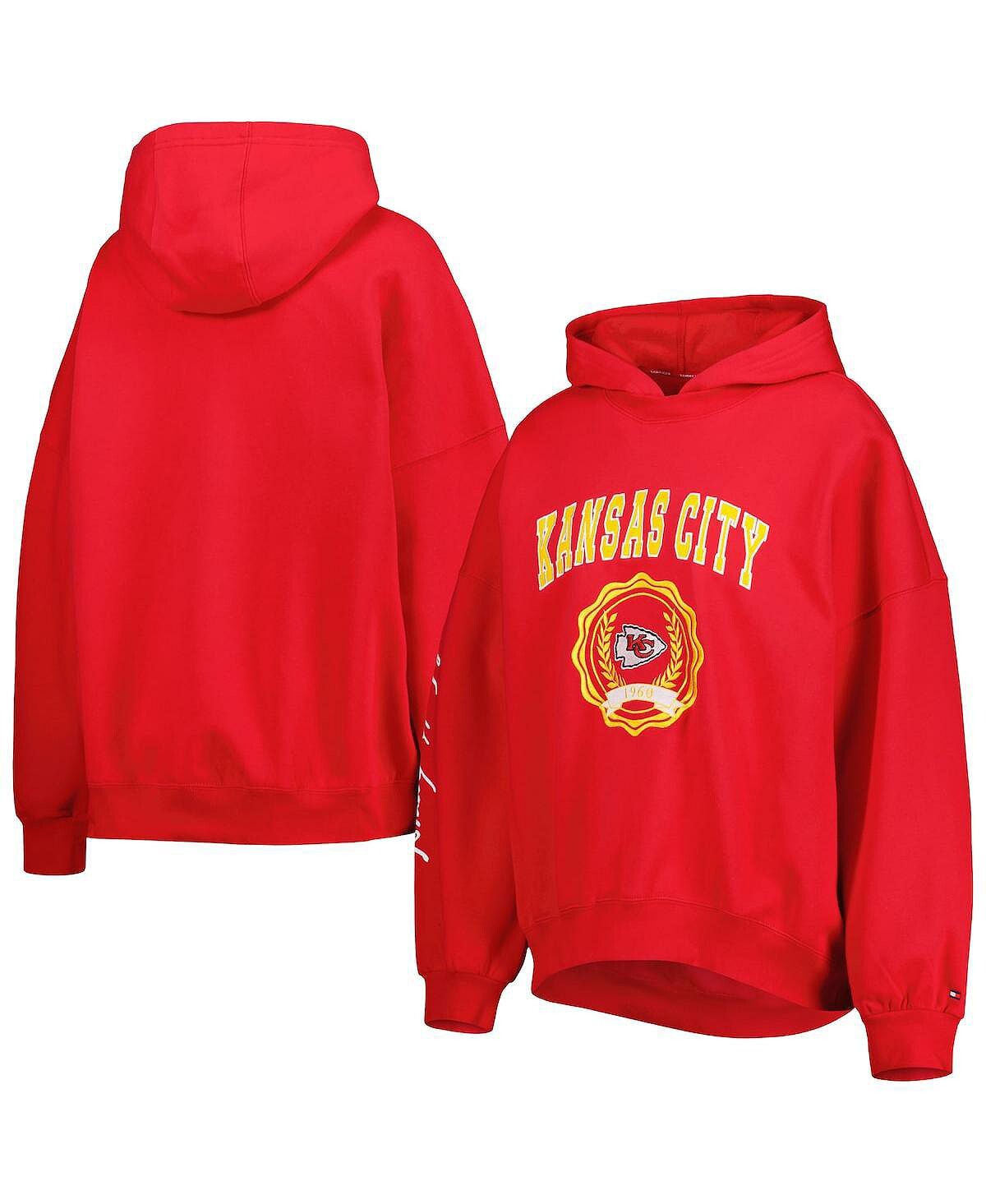 

Женский красный пуловер с капюшоном Kansas City Chiefs Becca с заниженными плечами Tommy Hilfiger, красный