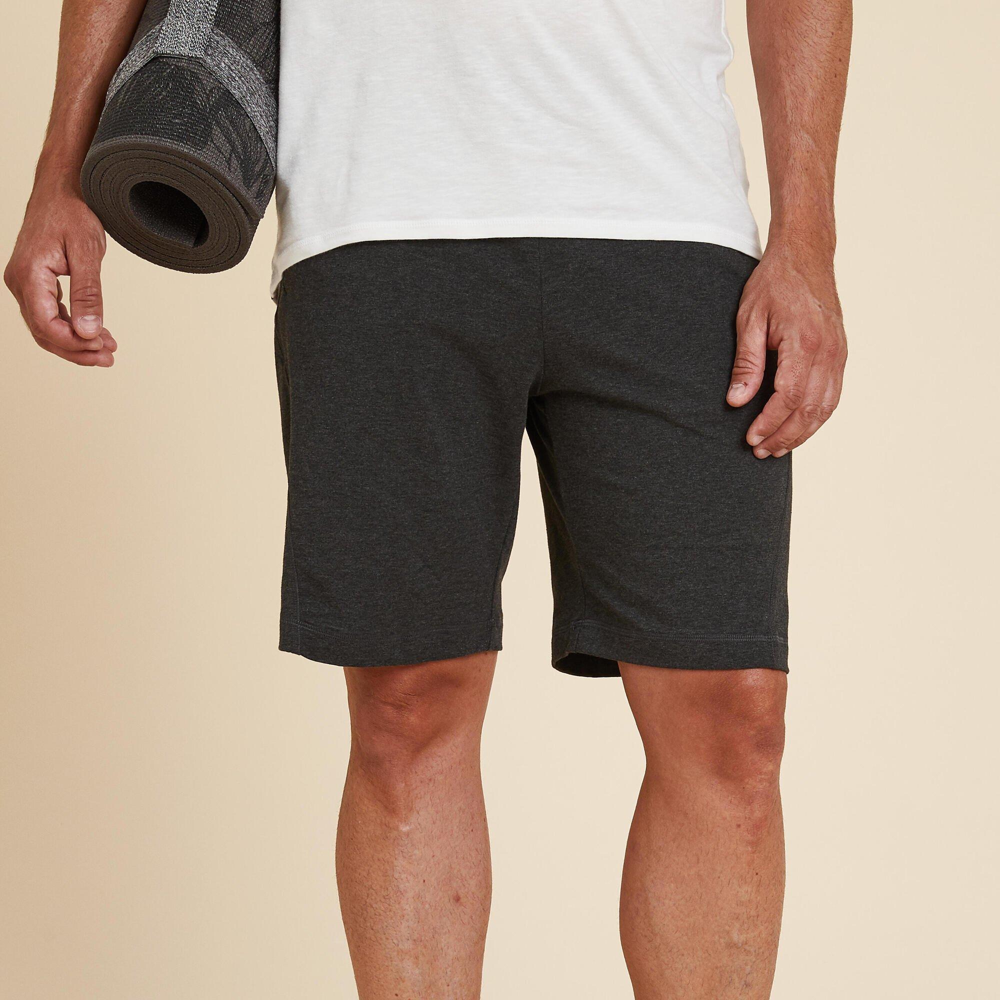 цена Хлопковые шорты для йоги Decathlon Kimjaly, серый