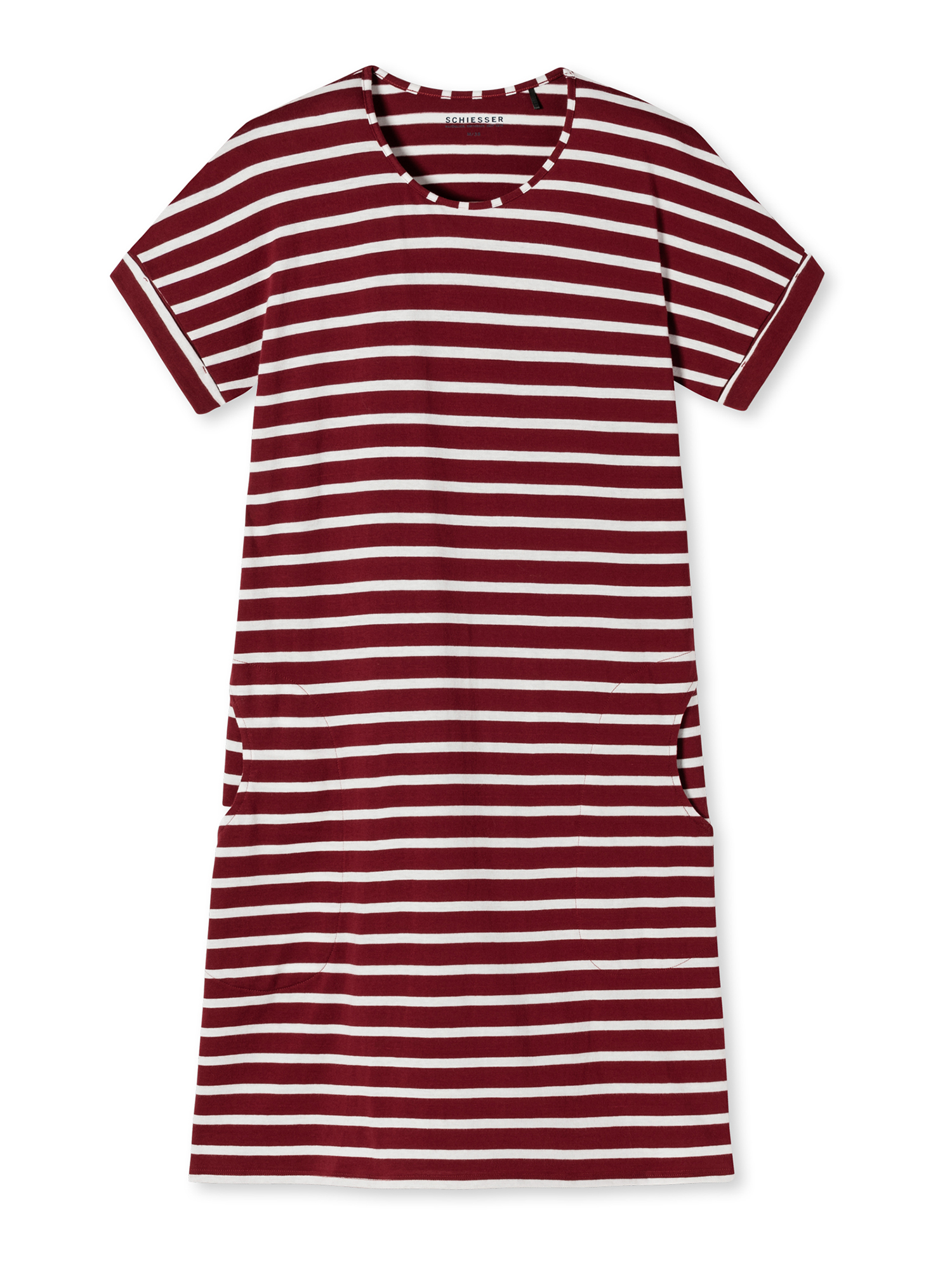 Ночная рубашка Schiesser Essential Stripes, бордо цена и фото