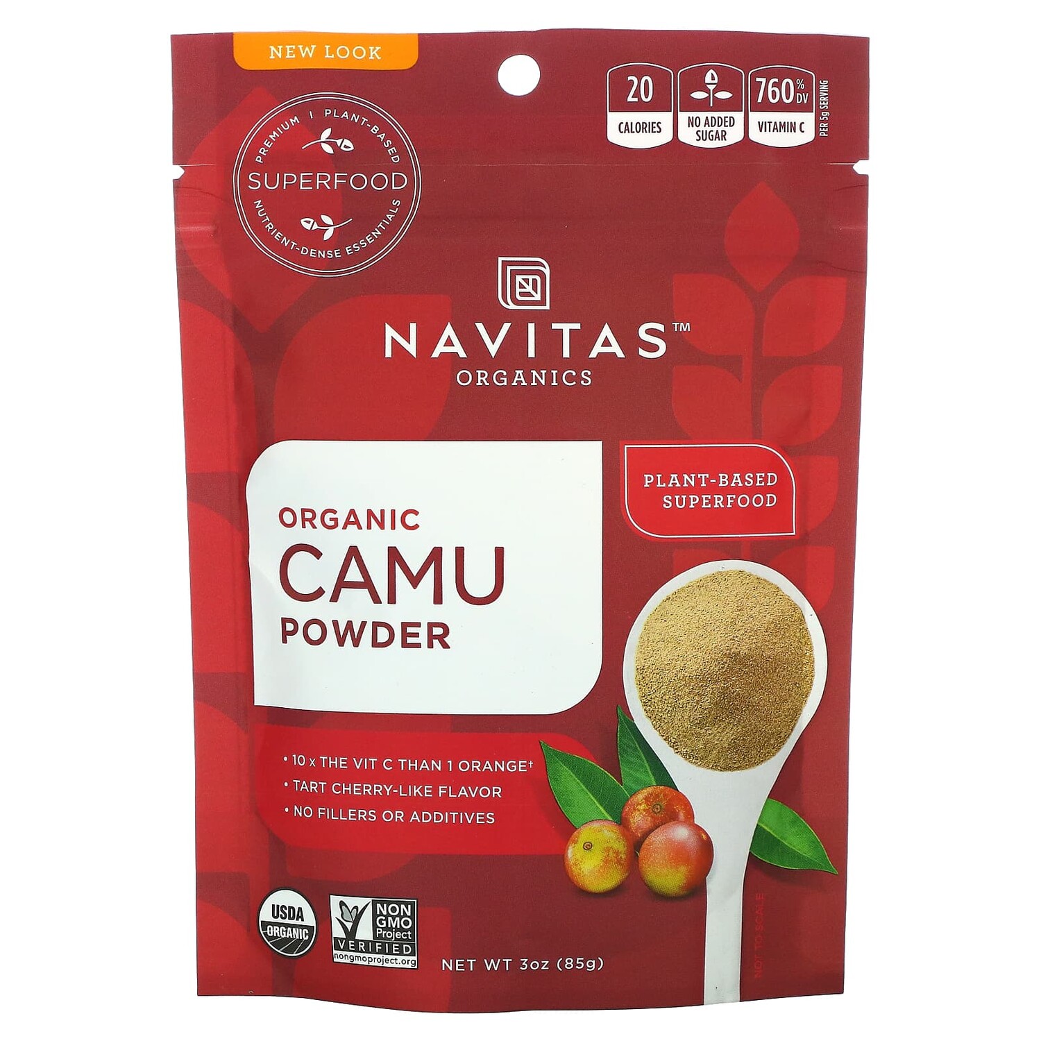 

Organic Camu Powder, 85 г (3 унции), Navitas Organics
