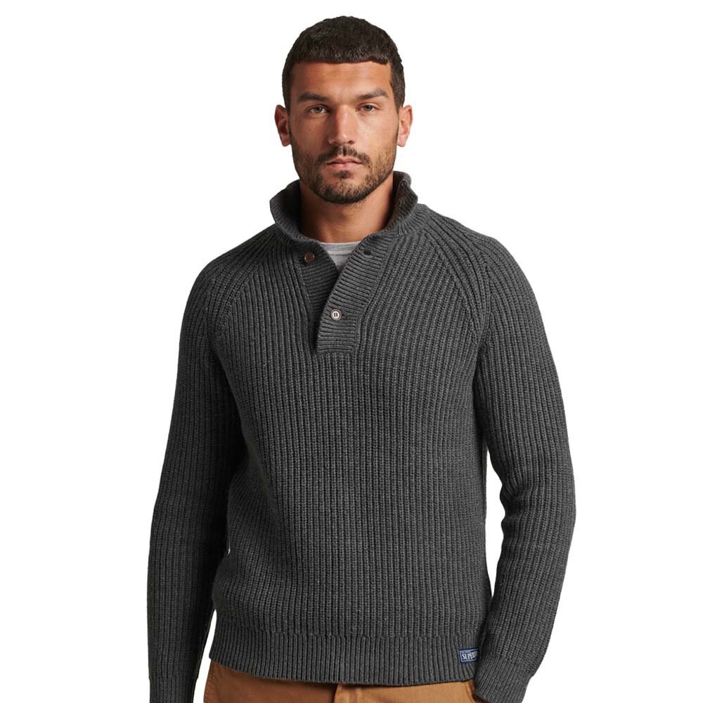 

Свитер Superdry Vintage Henley Half Zip, серый
