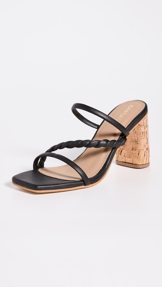 

Сандалии KAANAS Sarchi Cork Heel, черный