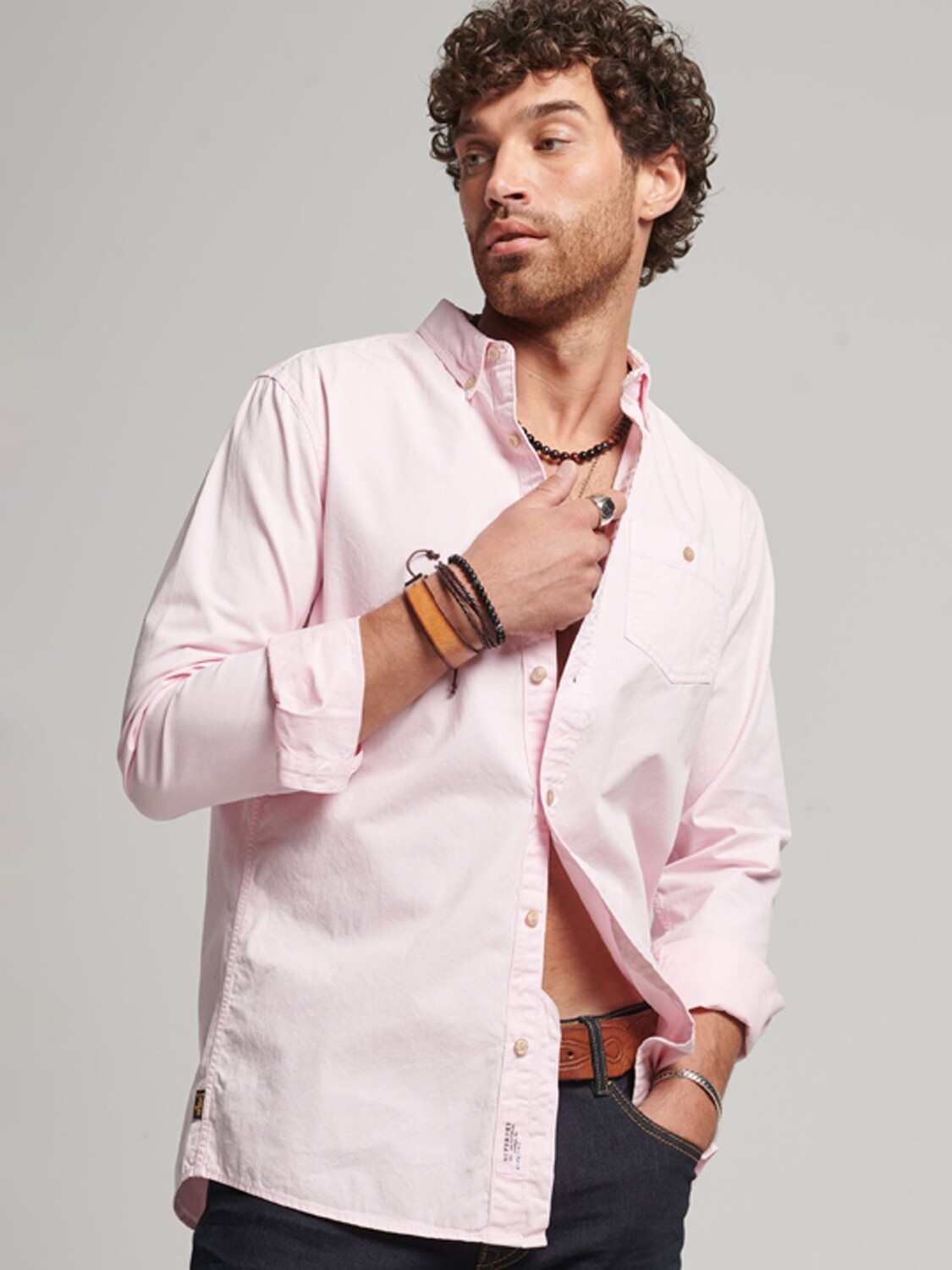 

Рубашка Superdry Merchant, розовая