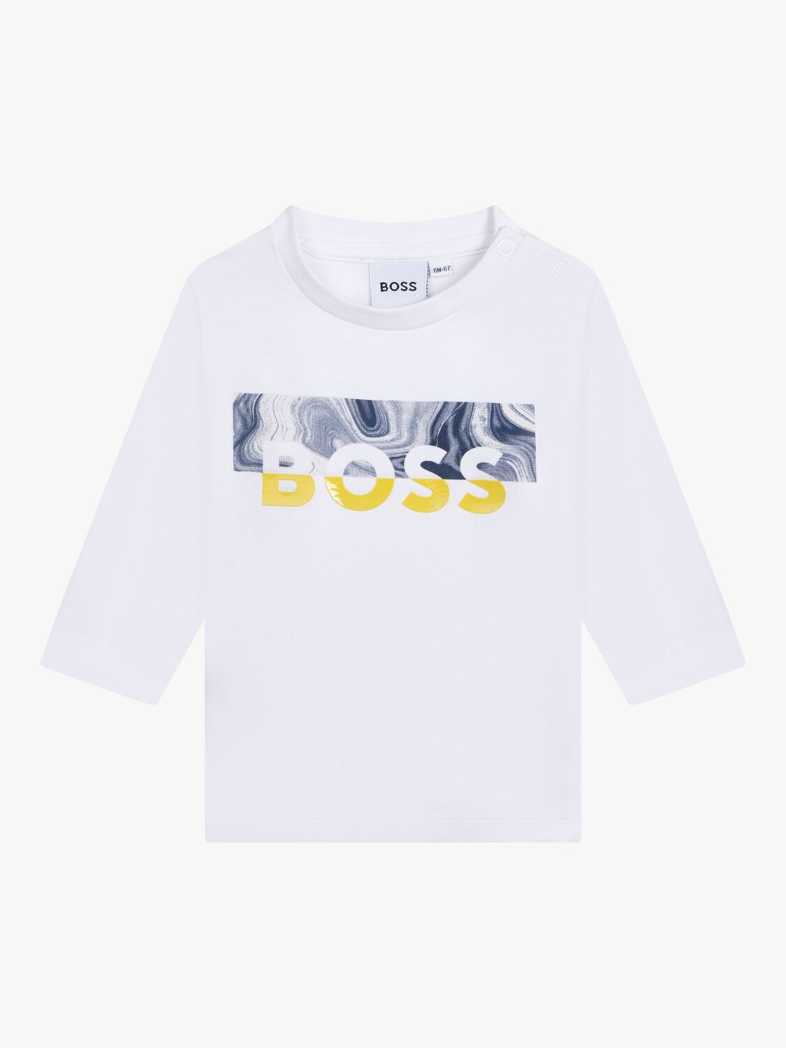 

Хлопковая футболка с длинными рукавами и логотипом HUGO BOSS Baby, белая
