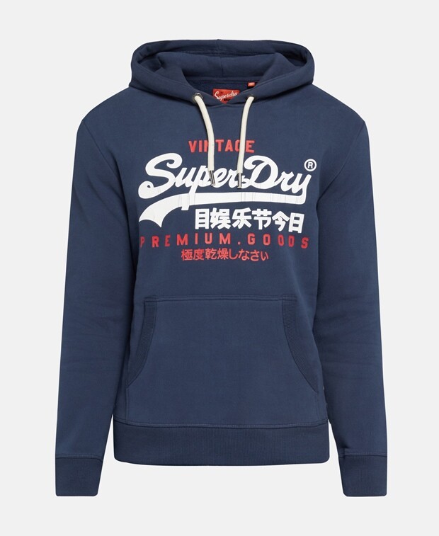 

Худи с капюшоном Superdry, темно-синий