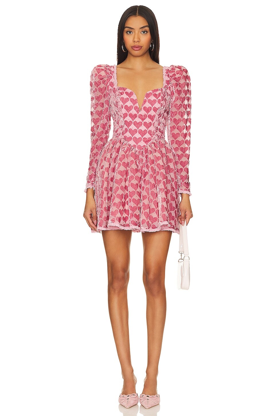 

Платье мини For Love & Lemons Theresa, розовый