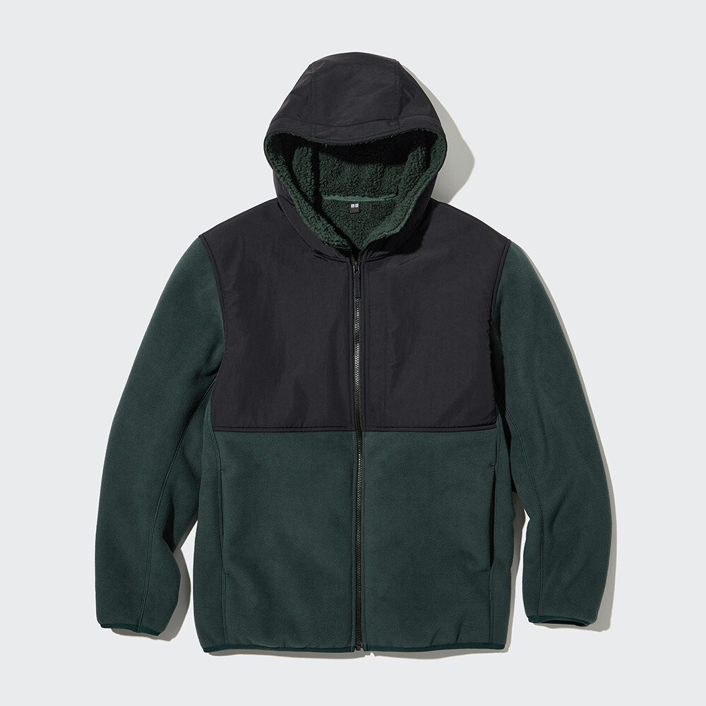 

Мужская/женская ветрозащитная куртка Uniqlo с капюшоном из флиса плюс бархат
