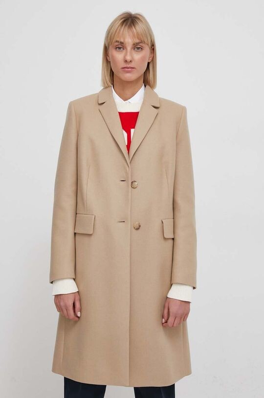 

Шерстяное пальто Tommy Hilfiger, бежевый