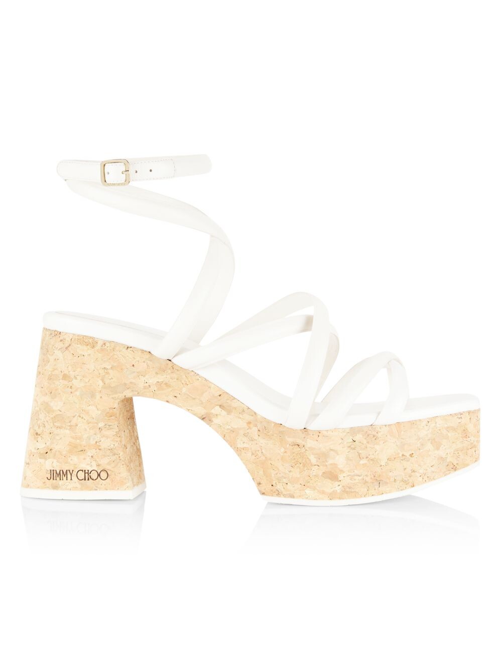 

Сандалии Cecelia 95MM из кожи и пробки Jimmy Choo, белый