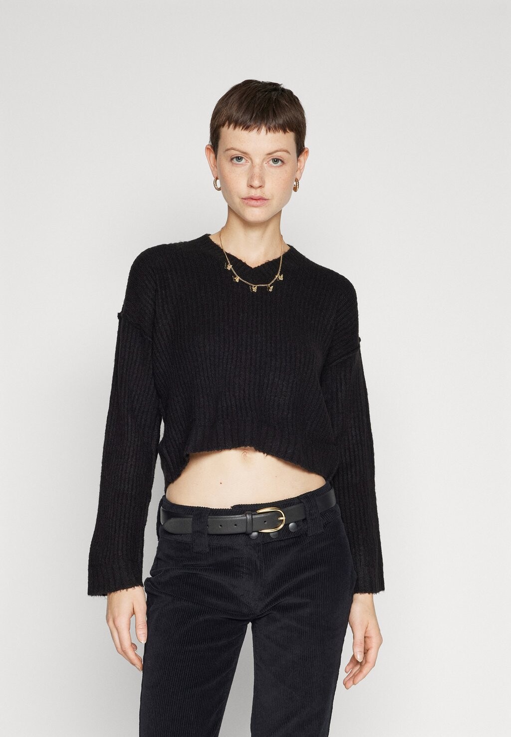 

Джемпер CROPPED VNECK Even&Odd, черный