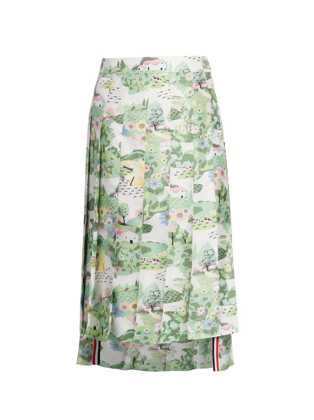 

Плиссированная юбка из шелкового твила Scenic Thom Browne, зеленый