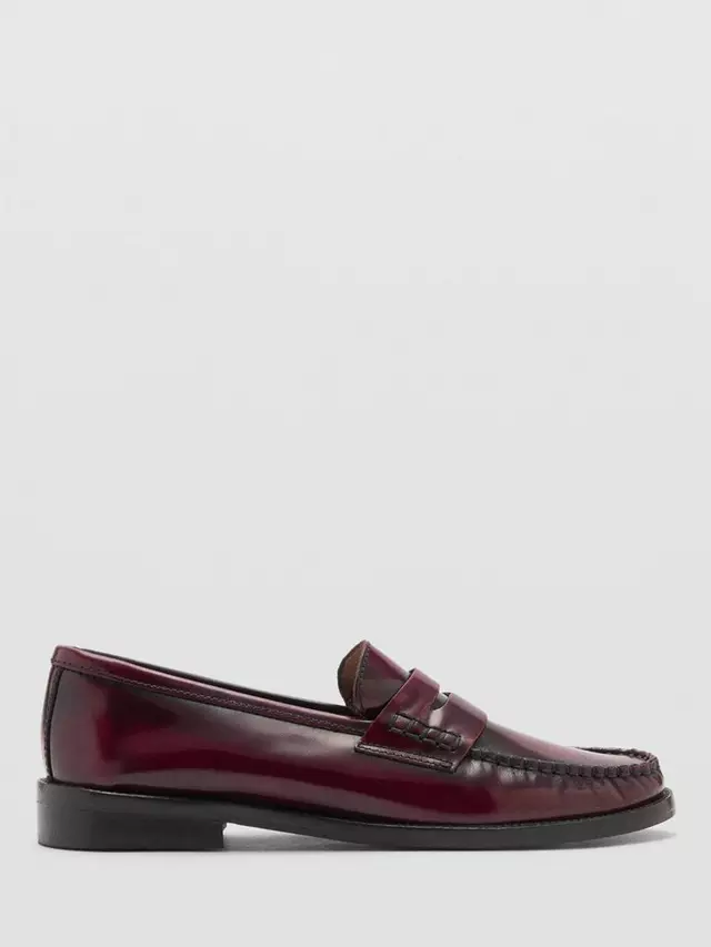 

Лоферы Mango Luisa Leather, цвет dark red