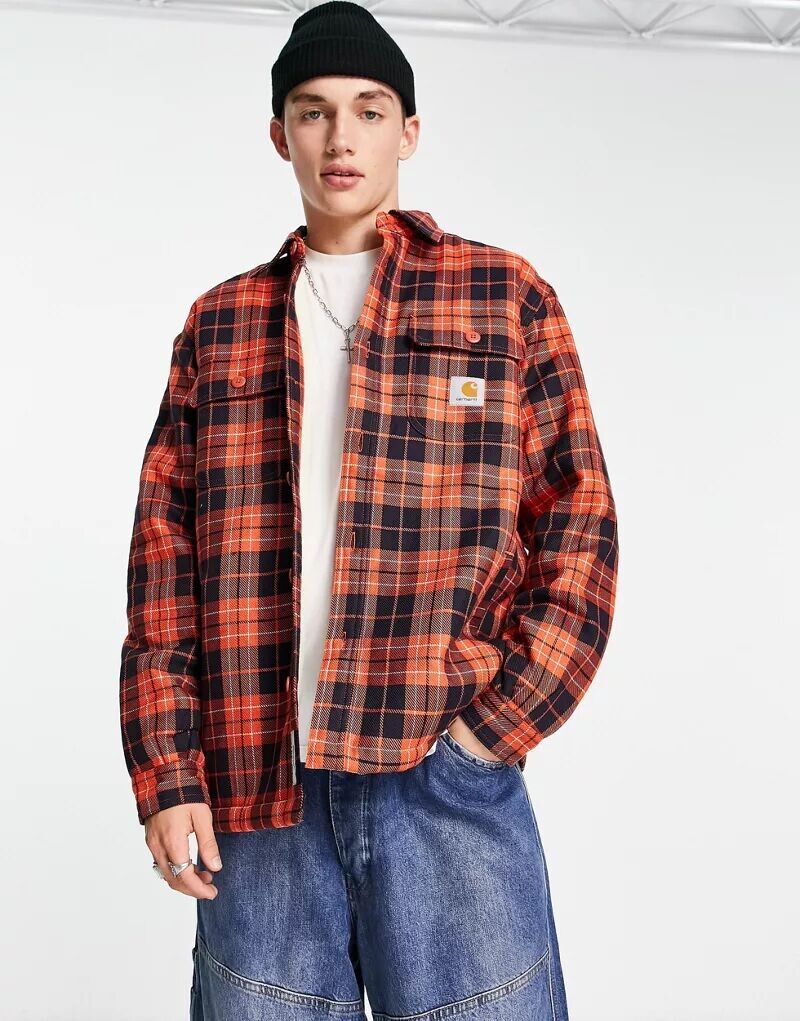 

Оранжевая куртка-рубашка в клетку Carhartt WIP Arden