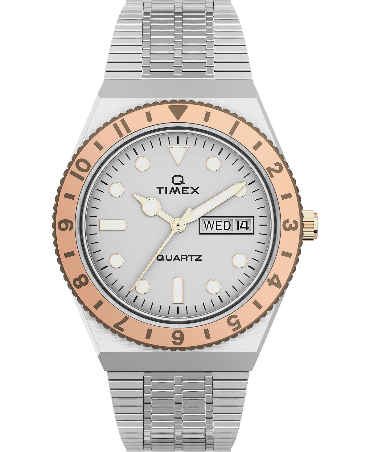 Женские часы Q серебристого цвета с браслетом из нержавеющей стали, 36 мм Timex женские часы cristal из нержавеющей стали серебристого цвета 28 мм jbw