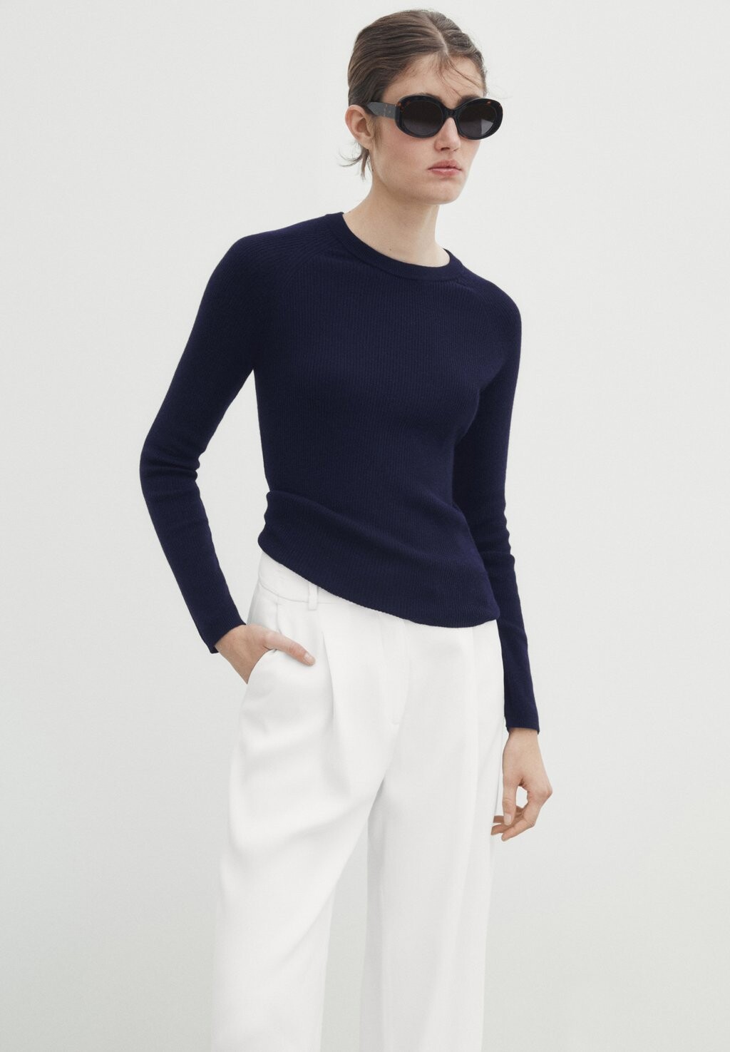 

Джемпер Massimo Dutti CREW NECK, темно-синий