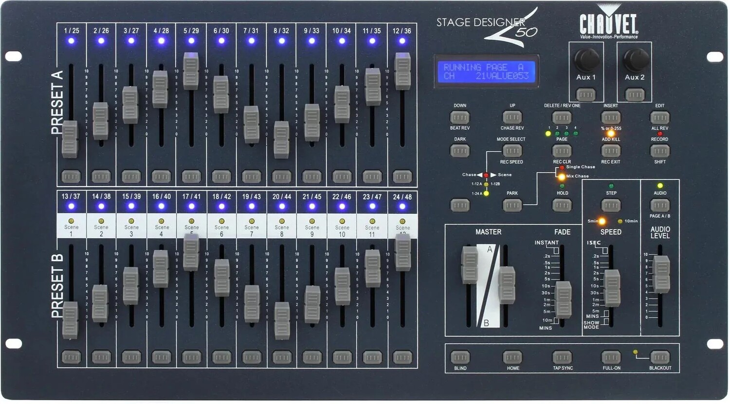 

Chauvet DJ Stage Designer 50 48-канальная консоль с затемнением