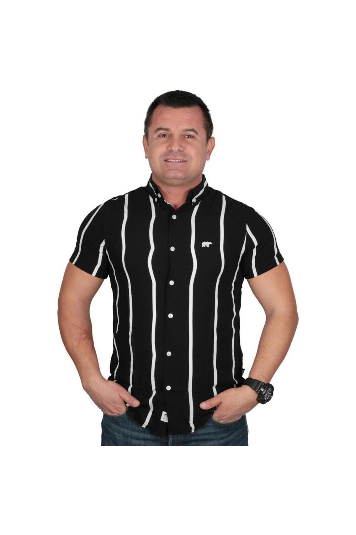 Мужская рубашка с коротким рукавом Sergio Bad Bear, черный наручники на цепочке с сердцами bad kitty shackle черный