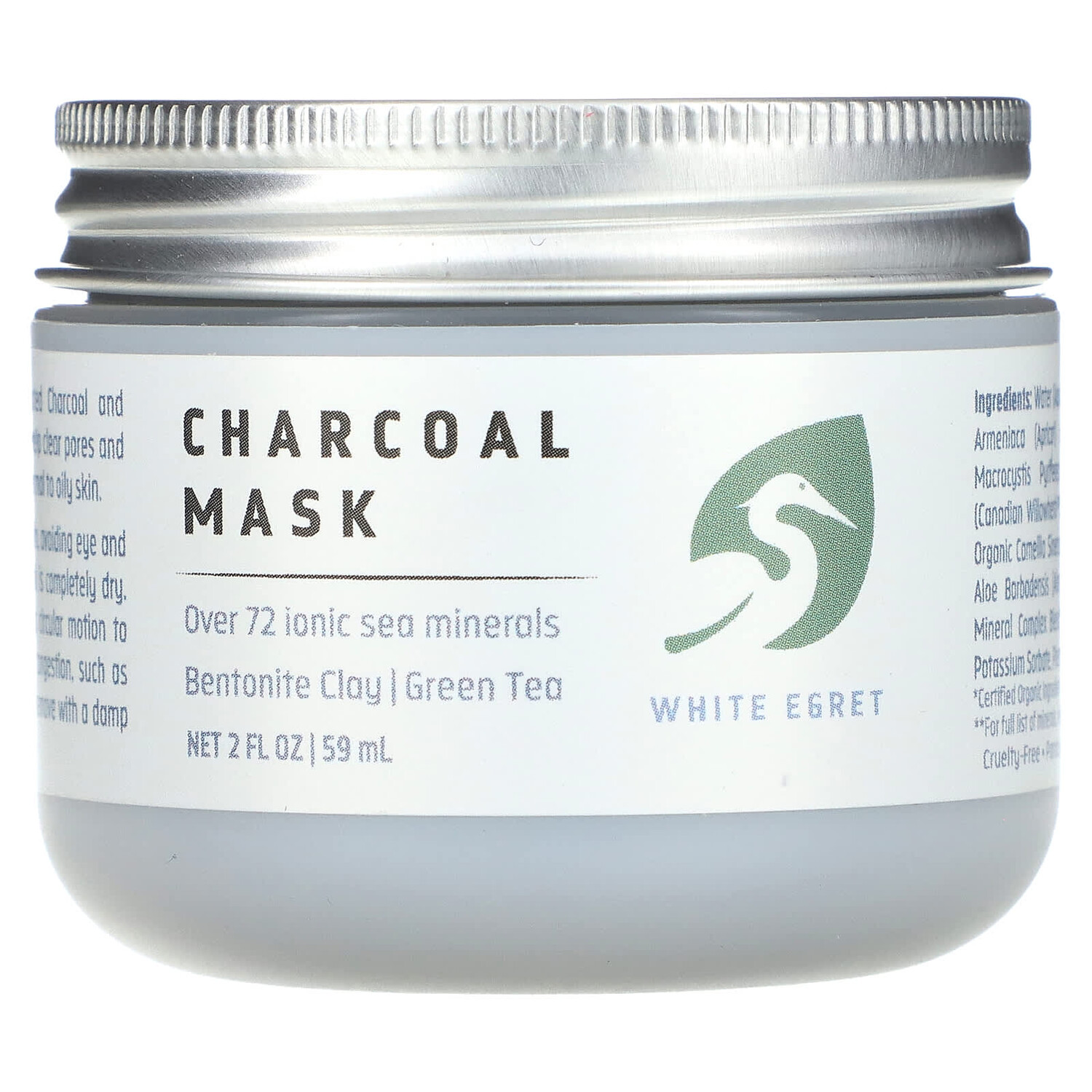

Маска для лица с древесным углем, 59 мл (2 жидк. Унции), White Egret Personal Care
