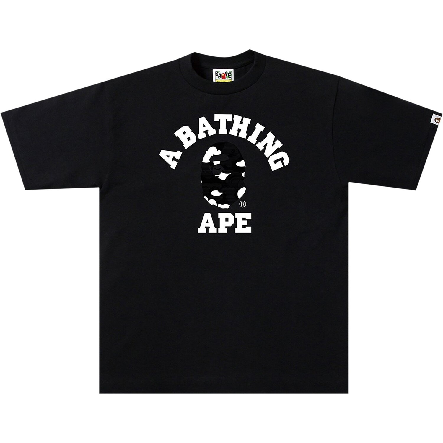 

Камуфляжная футболка BAPE Stripe ABC, черная, Черный