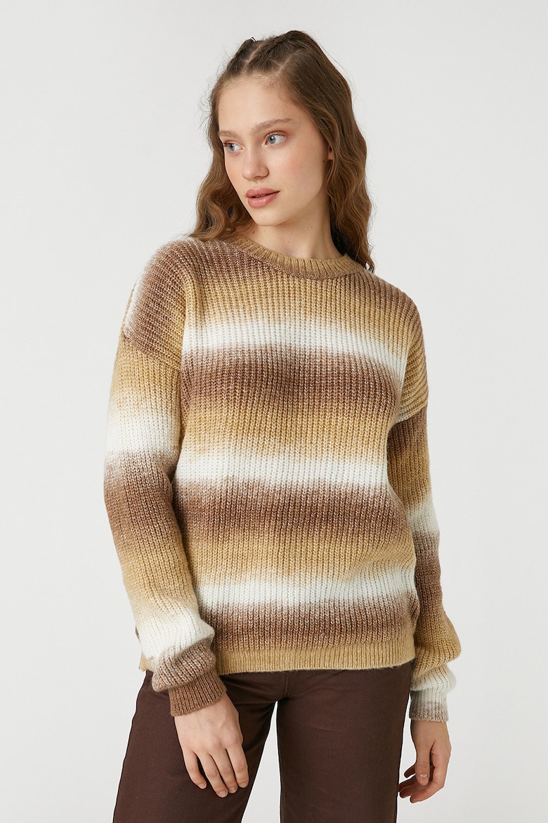 Полосатый свитер Koton, коричневый