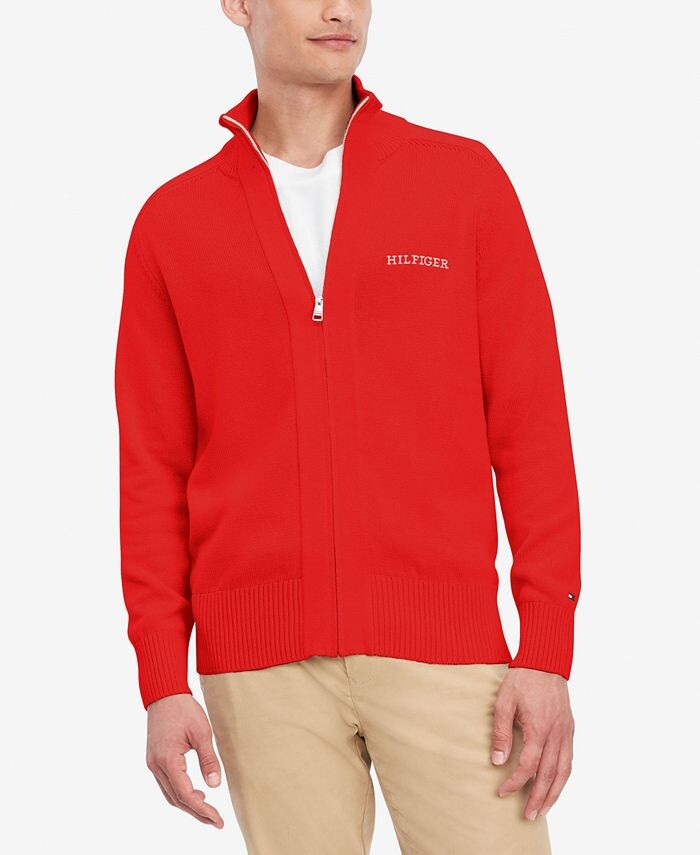 

Мужской массивный свитер на молнии Tommy Hilfiger, красный