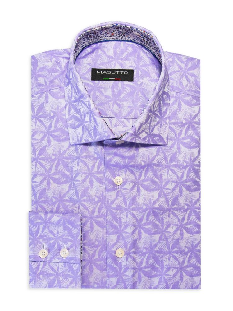 Спортивная рубашка из тропического жаккарда современного кроя Masutto, фиолетовый