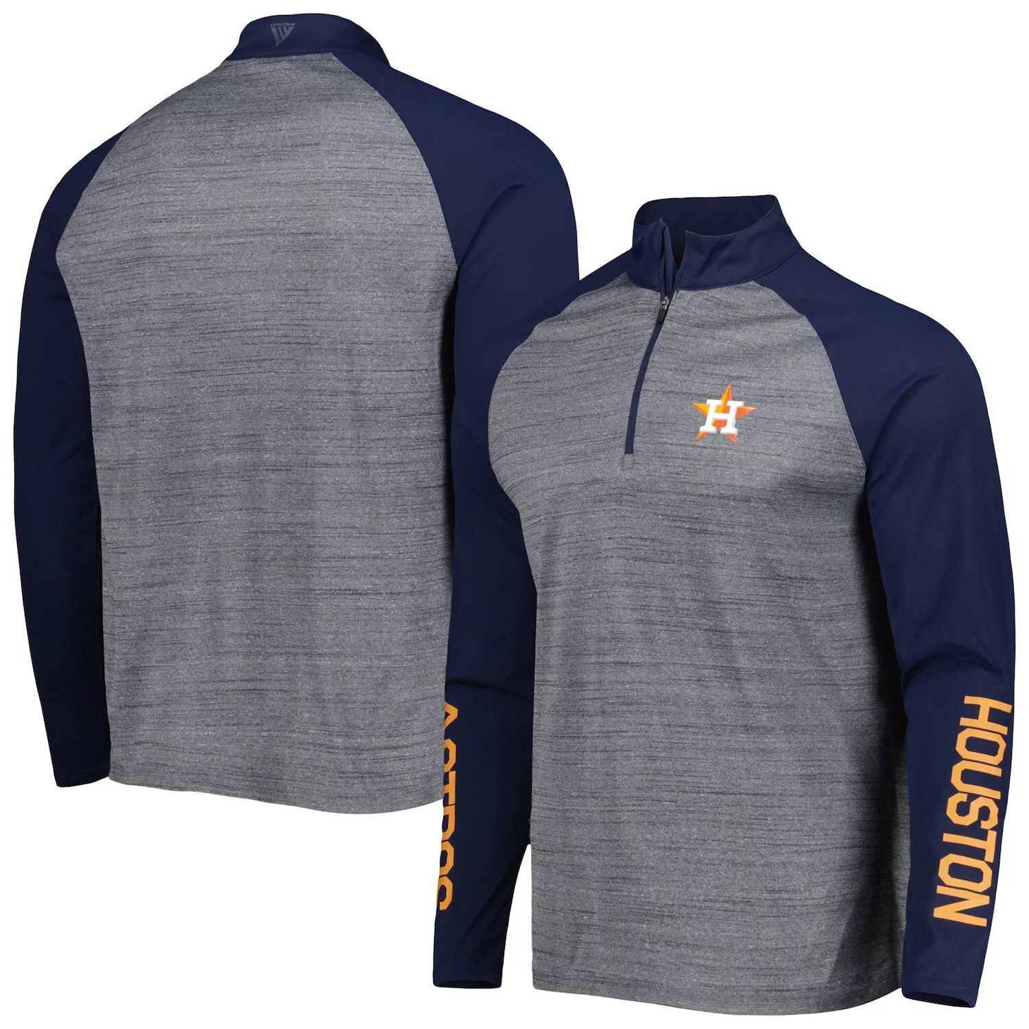 

Мужская верхняя одежда Heather Grey Houston Astros Vandal реглан с молнией четверть