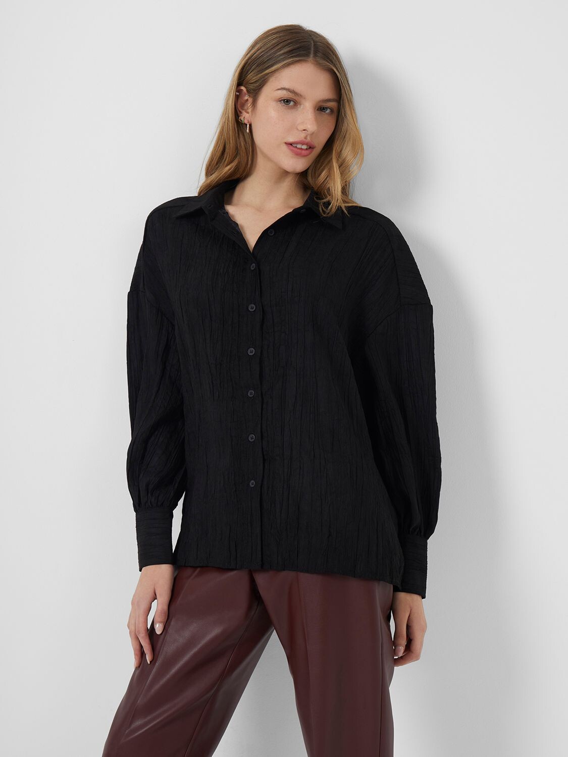 

Рубашка French Connection Elkaa Popover, черная